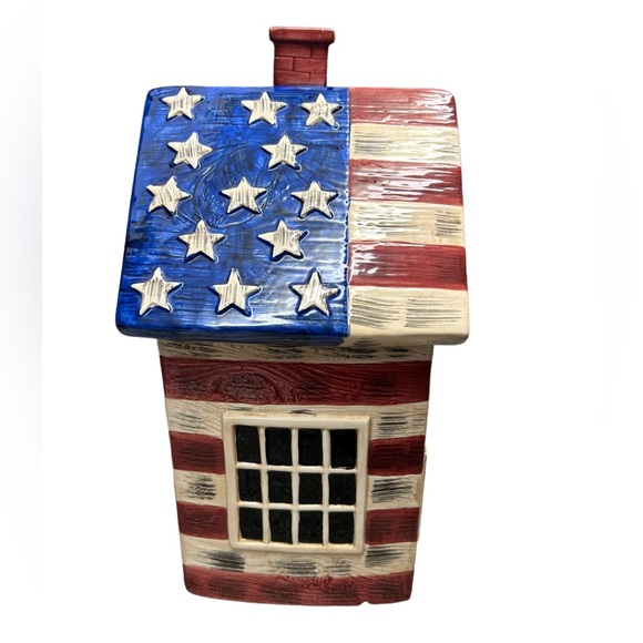 Sakura Kimble - Colonial House American Flag Cookie Jar - Picture 1 of 9